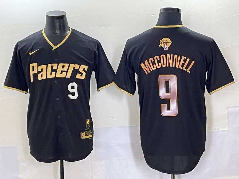 Men 2025 Indiana Pacers #9 Mcconnell Black Joint Name NBA Jersey style 22
